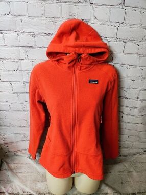 Women's Patagonia Fleece Full Zip Hoodie Orange Small